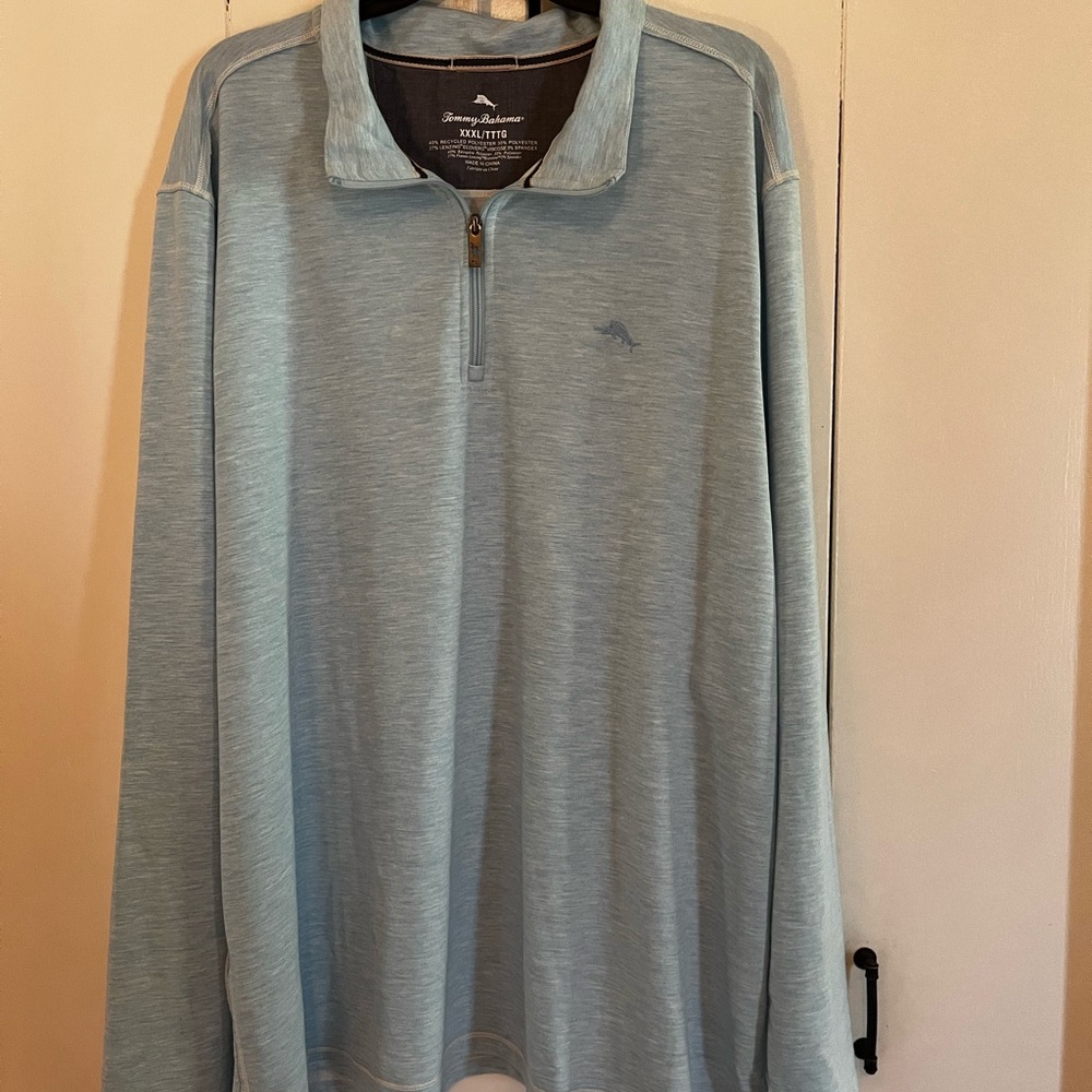 Tommy Bahama Men's Blue Quarter-Zip Shirt